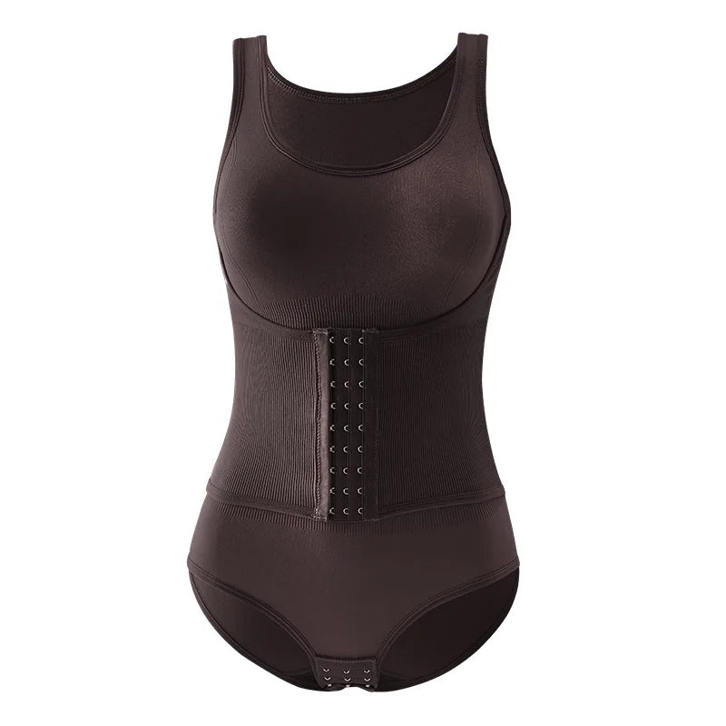 Women Shapewear Bodysuit Double Layer Tummy Control Triangle Cut Snap Crotch Butt Lift Waist Trainer Slimming Underwear
