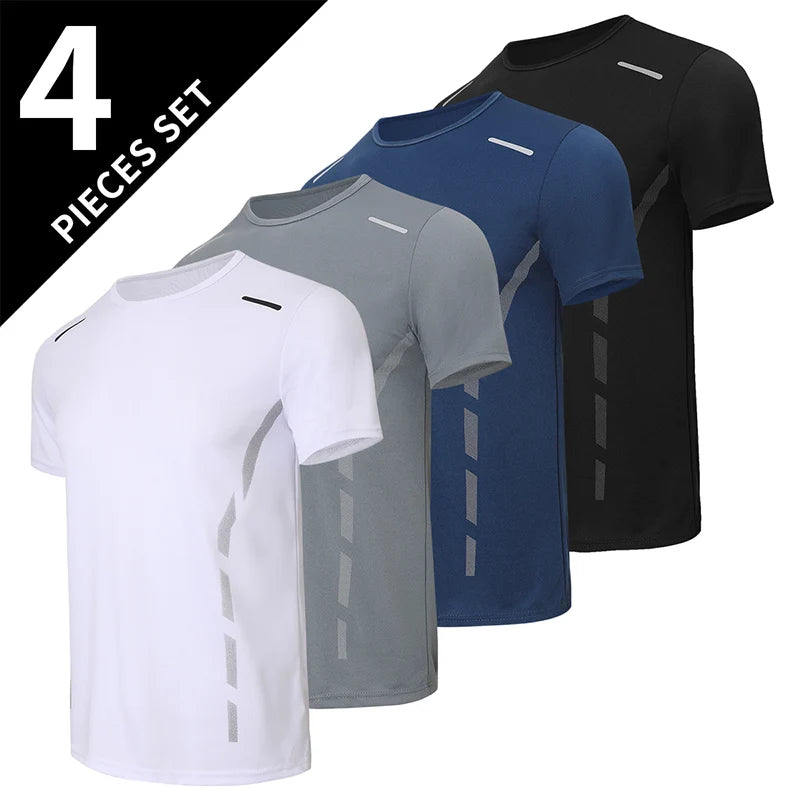 4/1/2 Pack Men's Gradient Quick-drying Sportswear Teenagers Leisure Joker Short-sleeved Multi-size Mixed-color Running Fitness T